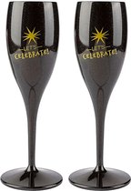 Koziol - Ensemble de verres à Flûtes à champagne 2 pièces - plastique - Let's Celebrate - noir