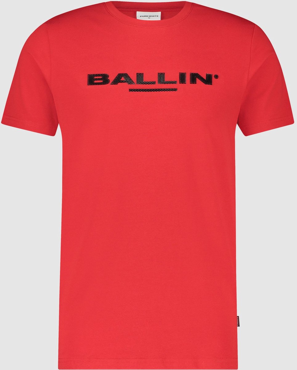 Ballin Amsterdam - Heren Slim Fit T-shirt - Rood - Maat L | bol.com
