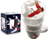 Luxe - Theebeker - 2 in 1 - Theebeker met filter - Japans - Mok - Theeglazen - Theeglazen met oor - Losse thee - Verse thee - Theekopjes - Theemok - Kerstcadeau - Kerstpakket - Ker