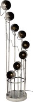 dePauwWonen 8L Spiralo vintage Staande lamp - incl led lampen - E27 - Oud zilver; Grijs