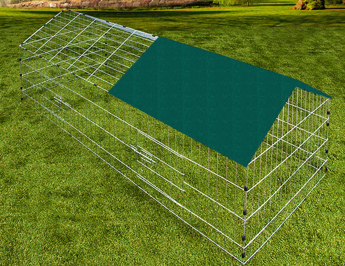 Monzana Konijnenren - Metaal Buitenren Overdekt 180 x 75 cm - Groen thumbnail 4