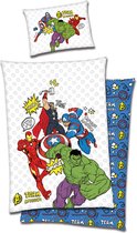 Housse de couette Avengers - Team - 140x200 cm + taie d'oreiller 70x90 cm - Wit/ Multi