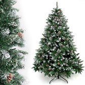 Prachtig volle kerstboom - Kunstkerstboom - sneeuw - dennen - gemakkelijk opzetbaar - stevig onderstel - met sneeuw en dennen - dennenboom - dennenappels - besneeuwde takken - vers