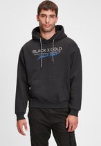 BLACK AND GOLD HOODIE black bleu S