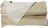 Alpaca Wol Dubbelzijdige Plaid - 230 x 140 cm - Beige/Wit