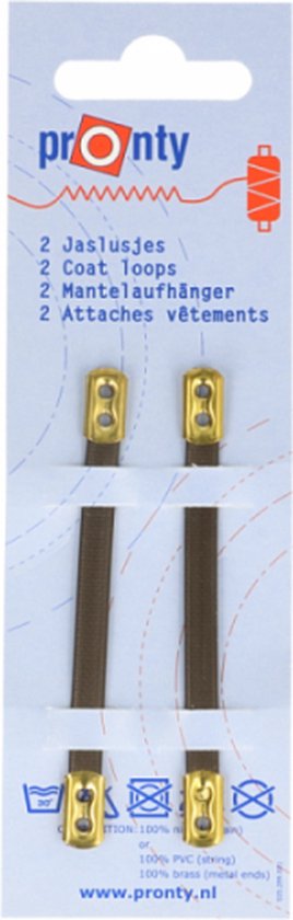 Pronty - 2 boucles de veste marron - simili cuir - boucles de veste - boucle de suspension pour veste - à coudre