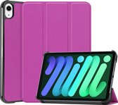Hoesje Geschikt voor iPad Mini 6 Hoesje Case Hard Cover Hoes Book Case - Paars