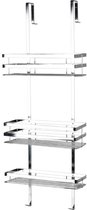 Luxiqo® Ophangbaar Doucherek - Doucherek RVS - Doucherek hangend - Badkamer Accessoires - 3 Laags - RVS