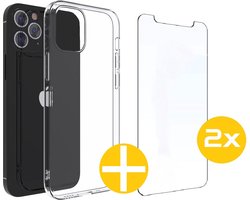 Hoesje en Screenprotector Combi Geschikt Voor iPhone 11 - Transparant Hoesje + 2x Screenprotector