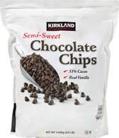 Kirkland Baking Chocolate Chips Semi-Sweet - 51% cacao - USA - Voordeelzak 2 kilo