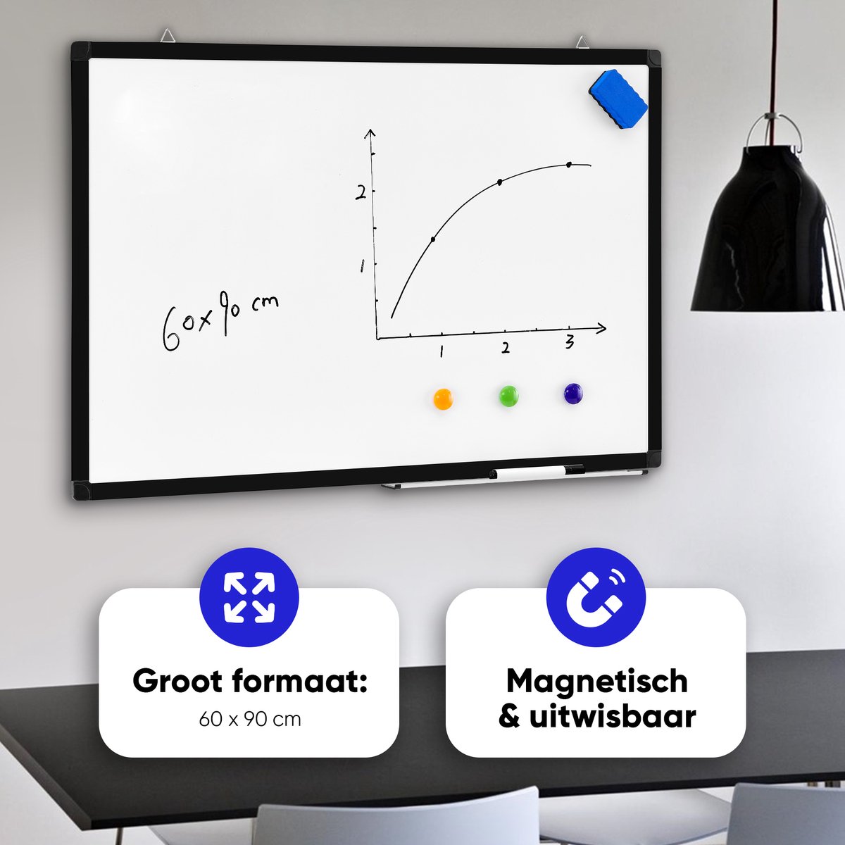ACAZA Magnetisch Whiteboard - Weekplanner 60x90cm thumbnail 5