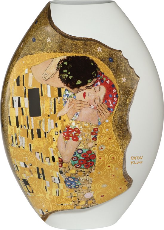Goebel - Gustav Klimt | Vaas De Kus 46 | Porselein - 46cm - Limited Edition - met echt goud