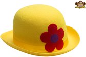 Partychimp Bolhoed Clown Carnaval - Vilt - Geel/Rood - One-size