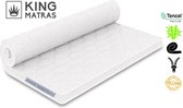 King - Oslo - Mini-Pocket - Topdek - Topper - HR55 - Koudschuim - Zone - Geveerd - Rits - Kasjmier - 160 x 220cm Dikte 12cm