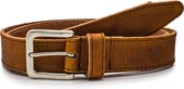 Aykon Heren Riem Leer  / Broekriem - 35014 - Breedte 4 cm - Cognac - Lengte 115 cm