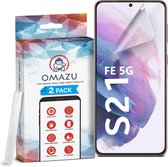 Samsung Galaxy S21 FE 5G OMAZU 3D Flex TPU Screenprotector, 2 Pack (100% vingerafdruk scanner compatible), Edge-to-Edge beschermingsfunctie, kras herstellende coating