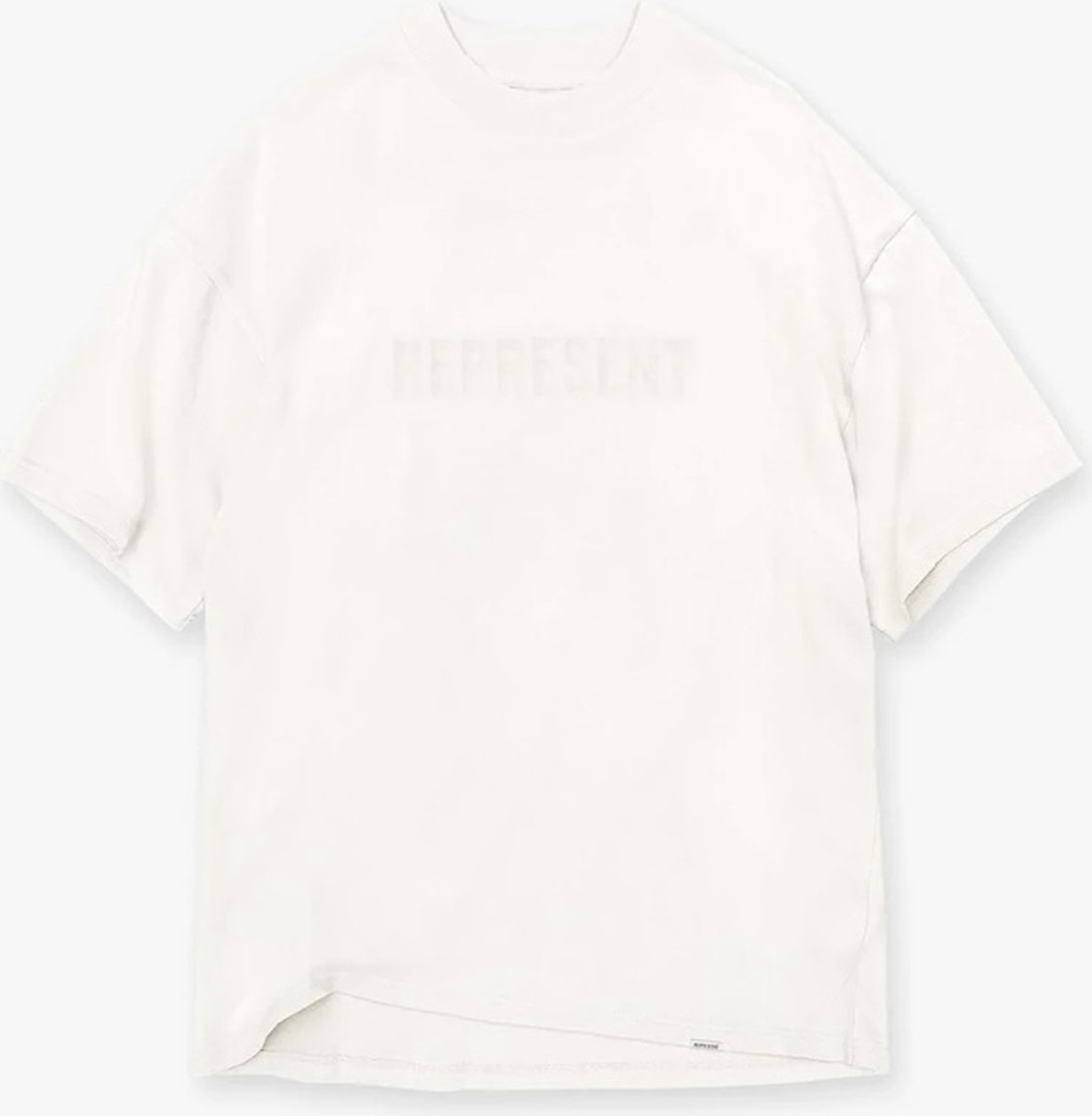 Represent, Embroidered Logo T-Shirt, Flat White, M05141-72, Size S