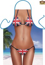 Partychimp Schort Groot Brittannië Bikini Barbecue Bbq Accesoires Moederdag Cadeautje Schorten voor Vrouwen Schort Vrijgezellen feest Vrouw Bride to Be - 80 x 56 cm - Polyester
