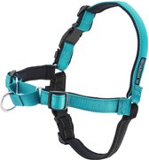 Sharon B - anti trek tuig hond - turquoise - maat S - no pull harnas - reflecterend in het donker - zacht gevoerd met neopreen - hondentuigje voor kleine honden