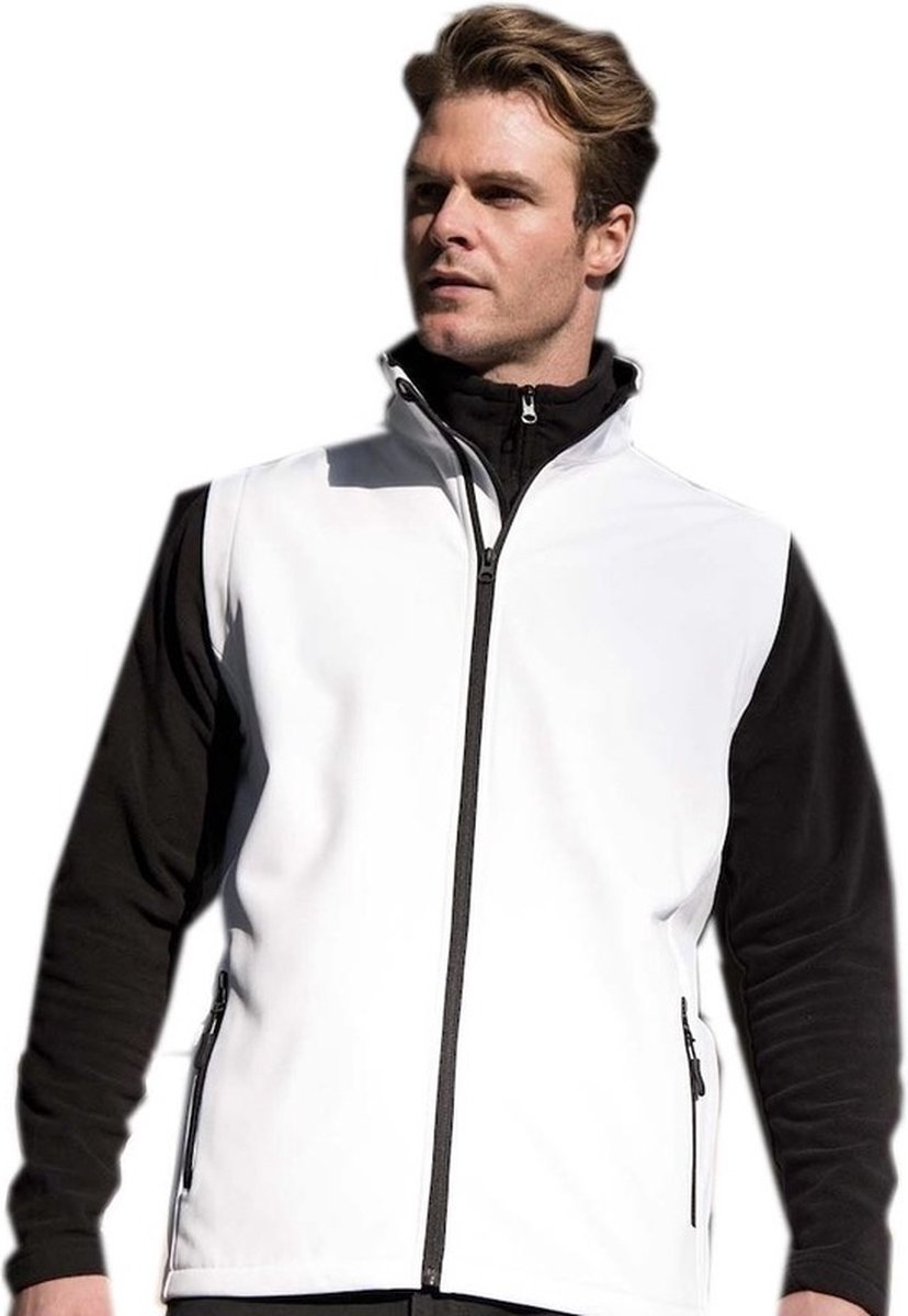 Result Softshell casual bodywarmer heren – Outdoorkleding wandelen/zeilen Mouwloze vesten Wit