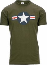 Legergroen USAF logo t-shirt voor heren - Vintage kleding - Wereldoorlog kleding L