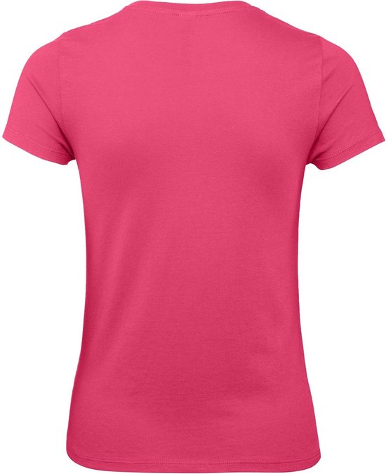 kiezen sap mond Fuchsia roze basic t-shirts met ronde hals voor dames - katoen - 145 grams  - shirts /... | bol.com