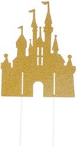 Taart Decoratie - Disney - Kasteel - Taarttopper - Goud - Glitter