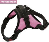 Hondentuigje - M - 55-67 cm borst - Anti trek - Reflecterend - Roze