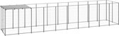 vidaXL Hondenkennel 6,05 m² staal zilverkleurig