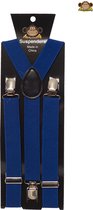 Partychimp Bretels voor bij Carnavalskleding Heren Carnaval Accessoires 2,5 Cm Breed - Donkerblauw - One-size