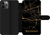 Bookcase Geschikt voor iPhone 11 Pro Max telefoonhoesje - Rotterdam - Kaart - Gold - Met vakjes - Wallet case met magneetsluiting
