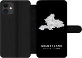 Bookcase Geschikt voor iPhone 11 telefoonhoesje - Gelderland - Kaart - Zwart - Met vakjes - Wallet case met magneetsluiting