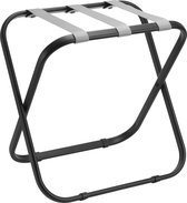 Kofferrek Roootz Traveler Zwart Staal met Grijze Nylon banden | Compact Opvouwbaar | Bagagerek Modern Design