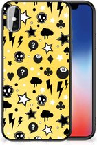 Telefoon Hoesje Geschikt voor iPhoneX | Xs Silicone Back Cover met Zwarte rand Punk Yellow