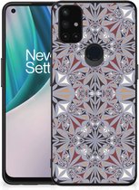 Hoesje OnePlus Nord N10 5G Telefoonhoesje met Zwarte rand Flower Tiles