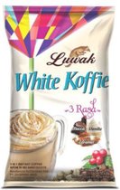 Luwak Wit oploskoffie 3 smaak in 1 mokka vanille karamel 20g x 10 zakje tokkopoint.com