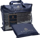 Latona Blanket® Verzwaringsdeken 5kg - Weighted Blanket met antraciet minky fleece hoes en kussensloop - Antraciet - 140 x 200cm
