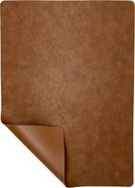 Luxe placemats lederlook - 6 stuks - bruin - rechthoekig - 45 x 30 cm - leer - leatherlook placemat