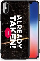 Leuk TPU Back Cover Geschikt voor iPhoneX | Xs Telefoon Hoesje met Zwarte rand Already Taken Black