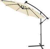 Kings Parasol Haïti met LED verlichting kantelbaar crème - Ø 3m