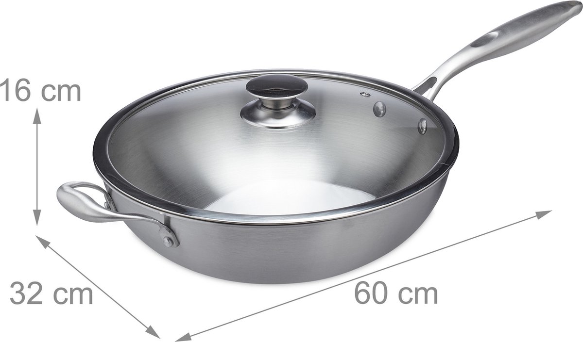 Wokpan Wokpan RVS 32 cm Wokpan - afbeelding 3