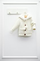 Nipperland Vest met Konijnenoren -Kleur: Crème - 74-86 maat - 12-18 mnd - Gebreid - Knopen- Unisex - Lange mouw - Overall - hoge kwaliteit - New Born vest - Kraam Cadeau - Capuchon