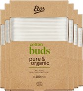 Etos Wattenstaafjes - Pure & Organic  - 1200 stuks- (6 x 200 stuks)