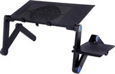 Flanner® Laptop Standaard met Ventilator – USB Ventilatie Houder voor Notebook met Muismat – Warmteafvoer - Verstelbaar