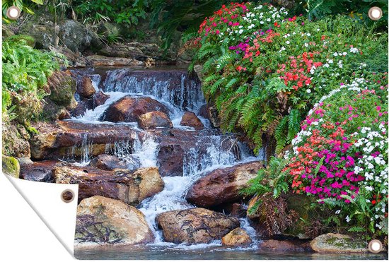 Petite cascade avec fleurs et plantes 180cm x 120cm – Affiche jardin  extérieur / XXL /... | bol