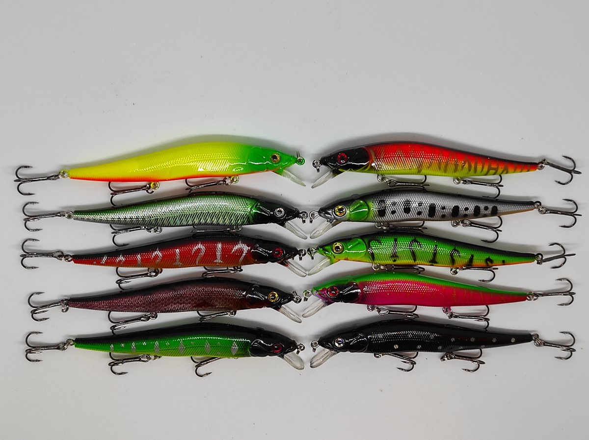 Kunstaas set - 10 Pluggen - 13,5 gram - 12 cm - Snoek - Snoekbaars - Baars - Zeebaars