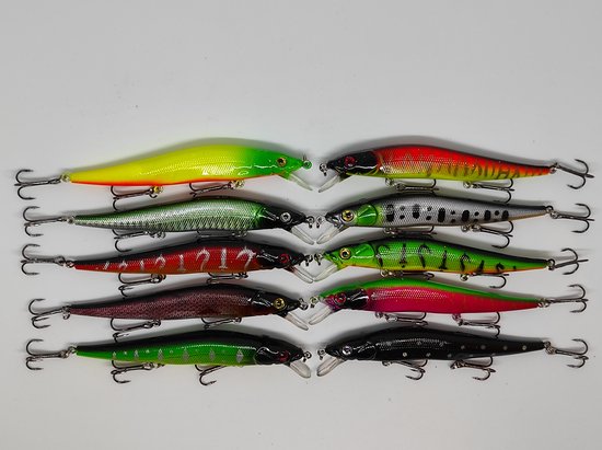 Kunstaas set - 10 Pluggen - 13,5 gram - 12 cm - Snoek - Snoekbaars - Baars - Zeebaars