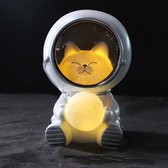 Exalight Schattig Astronaut Dieren Lampje - Nachtlampje - Schemer Lamp - Kinderkamer - Kitten