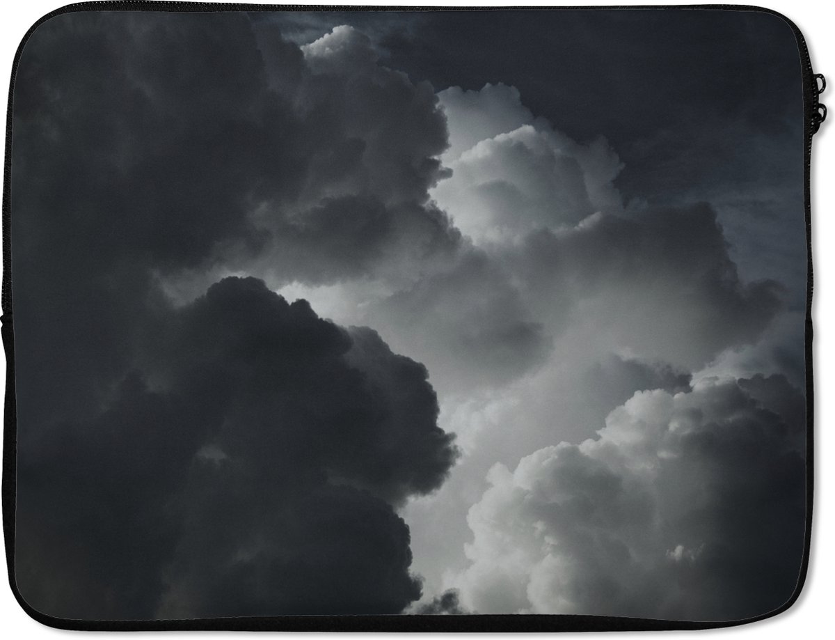 Laptophoes 17 inch - Abstracte wolken - Laptop sleeve - Binnenmaat 41x28 cm - Zwarte achterkant