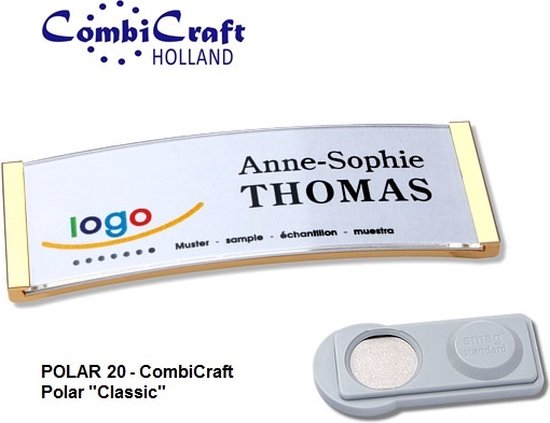 Badge nominatif Polar ® - Or métallique - double aimant - 68x22mm - 10  pièces | bol.com